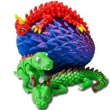 TBOLINE 3D Printed Dragon Egg with Dinosaur Inside,Dino Easter Eggs Filled Dinosaur,Articulated Dragon Fidget Toy,Dragon in Surprise Egg,3D Printed Animals Toys,for Boys Kids