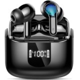 Ordtop Cuffie Bluetooth, Auricolari Bluetooth 5.4 con 4 HD ENC Cancellazione Rumore Mics, 40 Ore HiFi Stereo Cuffiette Bluetooth con LED Display USB-C, IP7 Impermeabili Cuffie Wireless per Android/iOS