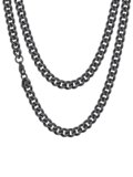 Richsteel Collana a Maglie a Catena Cubana Larghezza 3MM/6MM/9MM/12MM Lunghezza 18″/22″/26″/28″/30″ Collana Unisex con Catena di Cordoli per Gioielli Placcata Oro/Nero/Acciaio Inossidabile