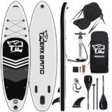 TIGERXBANG Black Tiger Collection – Tavola da SUP gonfiabile con sedile per kayak, pagaia a doppia lama, 320 x 82 x 15 cm, per adulti/bambini, kit completo ISUP PaddleBoarding