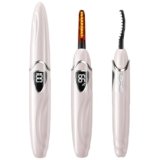 EYECURL Heated Eyelash Curler, S600 Heated Lash Curler, Accurate Temperature Control Electric Eyelash Curler Heated Curlers – Natural Long Lasting Makeup (Almost Mauve/Silver, S600-148MM)