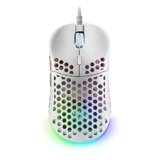 Mars Gaming MM55, Mouse Gaming RGB Chroma, Ultra-leggero 55g, 12800 DPI, Switch Meccanici Programmabili HUANO, Bianco