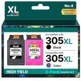 Heroil 305 Nero e Colore 305XL Cartucce d’inchiostro Sostituzione per HP 305 XL Nero e Colore per HP DeskJet 2720E 2720 2700 DeskJet Plus 4100 4120 4130 Envy 6010 6020 6030 Envy Pro 6420 6430 (2-Pack)