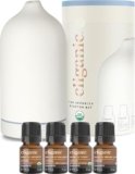 Cliganic Serenity Essential Oils Starter Kit with Diffuser Set for Aromatherapy, Home & Office (White)