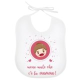 La Ruotante Bavaglino in 100% cotone bavetta mamma amore cuore cocco leggere menomale miglior work progress auguri regalo nascita (5)