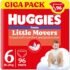 Huggies Little Movers Pannolini Mutandina Taglia 6 (15-25 Kg), Ultra assorbente, Protezione completa, 96 Pz