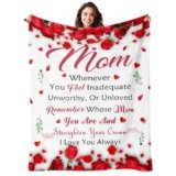 Lavua Gifts for Mom from Daughter Son – I Love You Mom Blanket – Presents for Best Moms – Mother Birthday Gift – Christmas Valentines Mothers Day Birthday Gifts for Moms – to My Mom’s Blanket 60″x80″