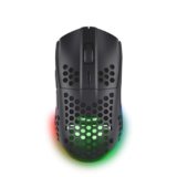 GXTrust 929 Helox Mouse Gaming Wireless Superleggero 75g, 80h di Durata Batteria, 2.4GHz Ricevitore USB, Regolazione DPI (800-4800), Illuminazione LED, Mouse Wireless Ricaricabile – Nero