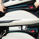 Cloud pie Car Seat Gap Filler with Drop Prevention & Storage Hook – Between Seats Console Organizer for SUV Truck – Car Accessories – Set of2 (Black)