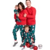 HonestBaby Family Matching Holiday Pajamas Organic Cotton for Men, Women, Kids, Toddlers, Baby Boys, Girls, Unisex Pets, Secret Santa, X-Large