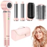Bopcal Air Styler 5 in 1 Asciugacapelli con Sacchetto – Professionale Phon Capelli 160000 RPM，Arricciacapelli Automatico 32MM, Spazzola Aria Calda con 500 Milioni Ionico, Volumizzant, Liscio, Regali