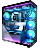 MUSETEX CASE PC ATX 7 ventole PWM ARGB preinstallate, case per computer Mid Tower Type-C con doppio vetro temperato a vista, case per PC da gioco, nero (K2)