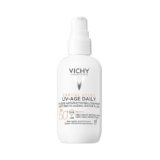 Vichy Capital Soleil UV-Age Daily, Fluido Solare Antiage SPF50+, Effetto Anti-Rughe e Anti-Macchie, Arricchito con Niacinamide, Probiotici, Peptidi e Acqua Vulcanica di Vichy, 80 ml