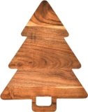 Christmas Tree Shaped Wood Cutting Board for kitchen, Christmas Tree Wooden Serving Tray with Handle, Christmas Decoration Charcuterie Tree Boards 14″L x 11″W