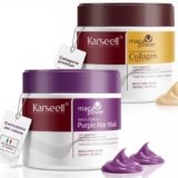 Karseell MACA CARE SYSTEM Set Maschera Capillare Collagene Idratante Nutriente + Maschera Viola Antigiallo Tonalizzante Capelli Secchi Danneggiati Biondi Grigi Bianchi Tinti Senza Solfati 2 x 500ml