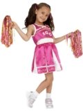 SMIFFYS Costume da cheerleader, bambina con abito e pompon Halloween, Carnevale