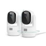 Arlo Essential Indoor Pan Tilt Security Camera 2K (2025 Release) – Wired Plug-in Power, Person Recognition, Animal Detection, Animated Preview, 1-Month Secure Plan, Auto Motion Tracking, 2 Cam, White