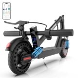 Electric Scooter Adults, Foldable 8.5″ Solid Tires E Scooter with Dual Suspension, 16 Mph, 350W Motor, Kick Scooters Max 16 Miles Long Range for Commuting, Electric Scooter for Adults, APP Control