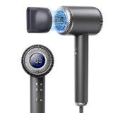 BESTOPE PRO Asciugacapelli Ionico, 110.000 Giri/min Phon Capelli Ionico, Phon Ionico Professionale 5 Velocità & 6 Temperature, Tecnologia a Ioni Negativi, Grigio