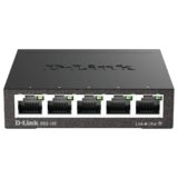 D-Link DGS-105 Switch 5 Porte Gigabit, Struttura in Metallo, Nero