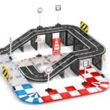 Mruikeny Magnetic Tiles Road Set & Racing Track Expansion Pack, Magnetic Blocks Building Toys for 3+ Year Old Boys Girls, STEM Magnetic Toys Magnetic Tiles for Toddlers 3-5 4-8