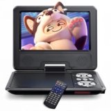 WOLFANG Lettore DVD portatile da 9,5″ per bambini in auto con schermo girevole HD da 7,5″, altoparlanti stereo, durata della batteria 6 ore, supporto per scheda Sync-TV/USB/SD [Nessun supporto