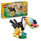 LEGO Creator 3 in 1 Animali Selvatici: Tucano Tropicale con Fiore – Animale Giocattolo Trasformabile in Farfalla o Pesce Tropicale – Regalo Creativo per Bambine e Bambini da 7 Anni in su – 31173