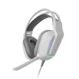 Mars Gaming MH-STRIKE, Cuffie Gaming FRGB Rainbow, Design Ergonomico, Driver al Neodimio da 50 mm, Microfono Pieghevole, Controlli Integrati, Cuscinetti Air, Archetto Regolabile, Multiplatform, Bianco