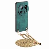 YANJIEER ESONG Cover per Xiaomi 15 Ultra Case con Cordino Cinturino,Custodia In Pelle Caso per Donna ragazze Con Tracolla Collana,Catena Laccio Case,Ultra Sottile Antiurto Shell Verde