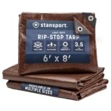 Stansport Light-Duty Rip-Stop Tarp 6′ x 8′ – Brown (U-68)