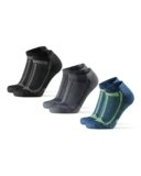 DANISH ENDURANCE Calzini Corti da Corsa, Anti-Vescica, Calze Running Sportive, per Uomo e Donna, 3 Paia, Multicolore (1x Blu/Giallo, 1x Grigio/Nero, 1x Nero/Grigio), 39-42