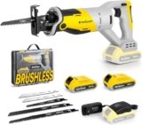 Enventor 20V Brushless Sega a Gattuccio, Sega Universale Multifunzione, Velocità 0-3000 SPM, 2×2.0Ah Batterie, Taglio Massimo 115mm, 5 Lame, Per il Taglio di Legno e Metallo