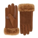 isotoner Women’s Water Repellent Touchscreen Stretch Mya Faux Fur Cuff Gloves