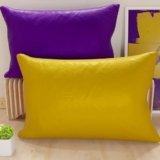 PETTI Artigiani Italiani – Coppia di Federe Cuscino 70×50 cm in Microfibra, Cuscini Arredo Camera da Letto, Divano, Set 2 Fodere Copricuscino, Federa Double Face Viola Giallo Ocra