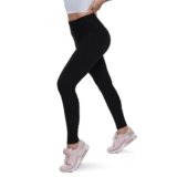QGGQDD Fleece Lined Leggings Women – Soft Tummy Control High Waisted Winter Thermal Warm Yoga Pants for Workout Hiking Black Large-X-Large