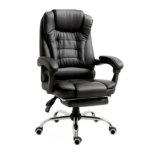 RMF Sedia Ufficio Ergonomica Professionale Reclinabile, Sedia Scrivania Seduta Comoda e Rilassante con Poggiapiedi – Poltrona Relax con Ruote Girevoli Altezza Regolabile Nero