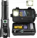 BEYSTE Torcia LED Potente Professionale, 1,000,000 Lumen Torcia LED Ricaricabile, Torce Potente Tattica, Torcia Militare Professionale, Torch USB Zoomabile, Impermeabile XHQ99.2 Flashlight portatile