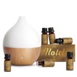SALKING Set Diffusore di Oli Essenziali con Oli Profumati di Lusso in Stile Hotel, Diffusore Profumo Ambiente 8 LED, Profumatore per Ambienti a Ultrasuoni senza BPA, per Casa e Ufficio, Bianco