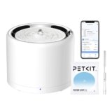 PETKIT Fontana Intelligente per Gatti e Cani, Rivestimento in Acciaio Inossidabile, non Facile da Nascondere Batteri (Pompa dell’acqua Senza Fili, Fontana Cablata)