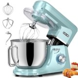 CHeflee Impastatrice Planetaria 2000W Planetaria Professionale 8 Litri Contenitore inox con Maniglia,Sbattitore, Frusta, Gancio per Impastare 6 Velocità