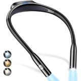 Gritin Luce per Lettura Libri a Letto Collo, LED Luce Lampada da Lettura per Libro Ricaricabile, Dimmerazione Continua & 3 Temperature Colore, Comodo e Leggero per Studio, Lavoro a Maglia