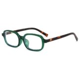YAMEIZE Occhiali Anti Luce Blu Rettangolari Montatura Occhiali da Vista Donna Anni ’90 Retrò Piccolo Occhiali Anti Filtro Luce Blu per Lettura PC Gioco(Verde)
