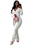 Nimsruc Crochet Sets Two Piece Women Lounge Wear Outfits Knit Sweater Pants Sets Long Sleeve Tracksuits Casual Sweatsuits Zipper Matching Clothing Off White S