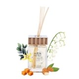 Profumatore per ambiente di design QC Terme Aria Monte Bianco 250 ml, diffusore a bastoncini, fragranza alla vaniglia, caramello, mandarino e bergamotto Made in Italy