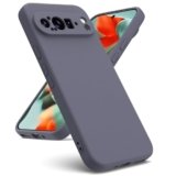 Oududianzi – Cover Compatibile con Google Pixel 9 Pro XL [Cover in Silicone Liquido] [Interno in Microfibra] Gomma Gel di Silicone Liquida Antiurto Custodia Cover – Grigio Scuro