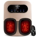 KNQZE Foot Massager with Heat and Remote, Shiatsu Deep Kneading Feet Massager for Plantar Fasciitis & Neuropathy, Foot Warmer, Gifts for Mom Women Men Dad, Fits Up to Men Size 12(Gold)