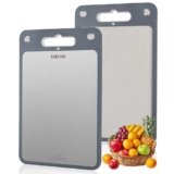Cutting Board Double Sided,316 Stainless Steel and Wheat Straw PP,Easy to Clean,Cutting Board for Kitchen,non toxic Chopping,Dishwasher Safe,Large Size 16”×11”