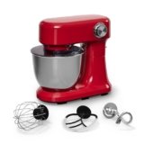 Klarstein Bella Evo Robot da Cucina 1500W – 5L Acciaio Inox, 12 Velocità, Planetaria, Pulse, Gancio Impasto & Frusta, Paraspruzzi – Robot da Cucina Multifunzione, Rosso