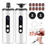 Mkitnvy Pedicure Elettrico Professionale Piedi, 2 In 1 Ricaricabile Rimuovi, 9 Velocità Regolabile, 30 Dischetti Sostituibili Cura Dei Piedi e Delle Unghie Per Talloni Screpolati, Calli(Bianco)