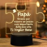 Coldbling Regalo Festa del Papà, Lampada Regali per Papa Natale Compleanno Festa del Papa Idee Regalo Utile Originali Luce Notturna in Acrilico, Regali per Papà Suocero Lui Uomo